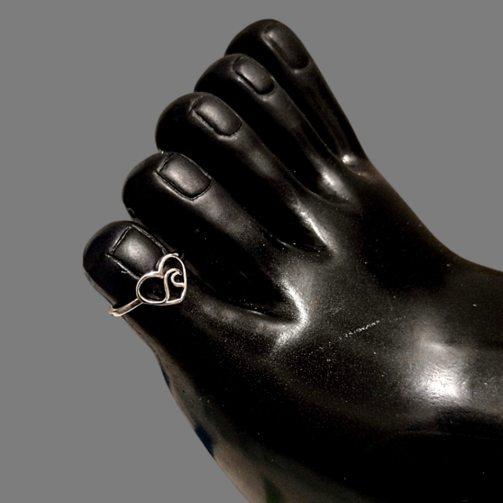 925 Sterling Silver 'Love Riding The Waves' Surfer Ring